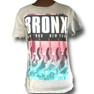 H&M Grey Mens Bronx Graphic Tee (S)
